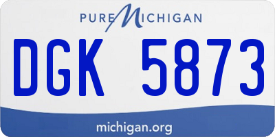 MI license plate DGK5873