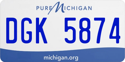 MI license plate DGK5874