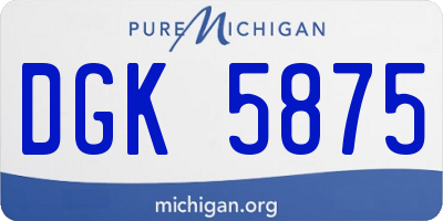 MI license plate DGK5875