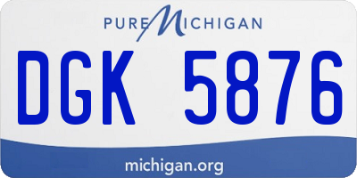MI license plate DGK5876