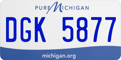 MI license plate DGK5877
