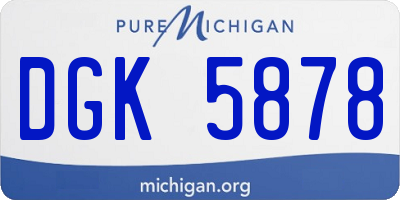 MI license plate DGK5878