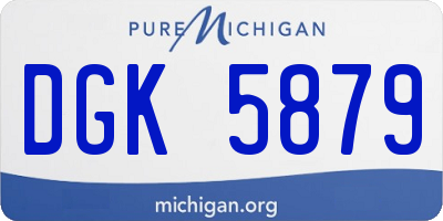 MI license plate DGK5879