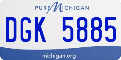 MI license plate DGK5885