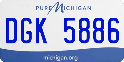 MI license plate DGK5886