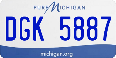 MI license plate DGK5887