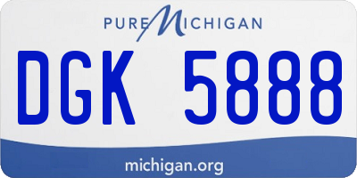 MI license plate DGK5888