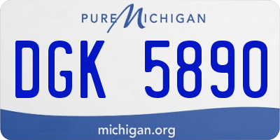 MI license plate DGK5890