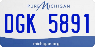 MI license plate DGK5891