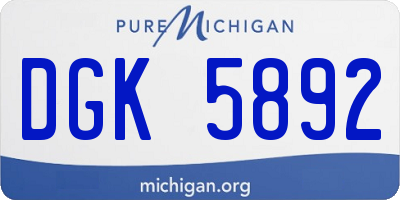 MI license plate DGK5892