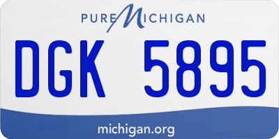 MI license plate DGK5895