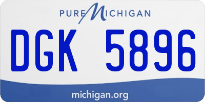 MI license plate DGK5896