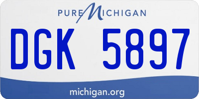 MI license plate DGK5897