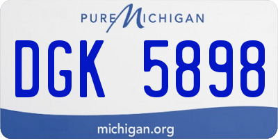 MI license plate DGK5898