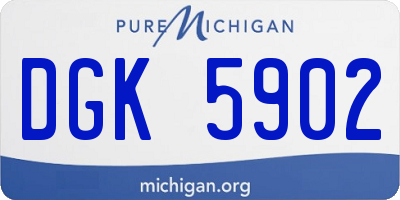MI license plate DGK5902