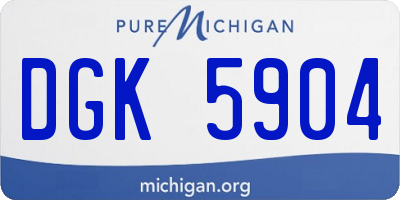 MI license plate DGK5904