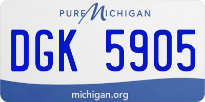 MI license plate DGK5905