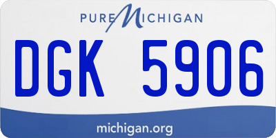 MI license plate DGK5906