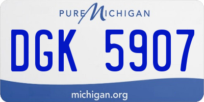 MI license plate DGK5907