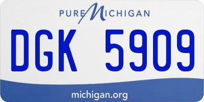 MI license plate DGK5909