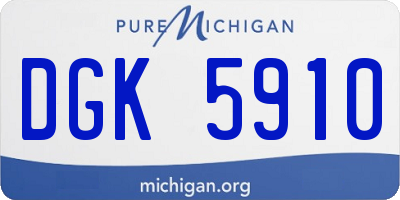 MI license plate DGK5910