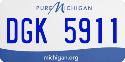 MI license plate DGK5911