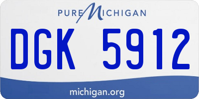 MI license plate DGK5912