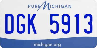 MI license plate DGK5913