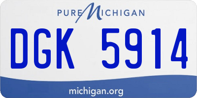 MI license plate DGK5914