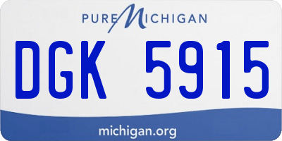 MI license plate DGK5915