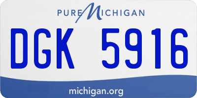 MI license plate DGK5916