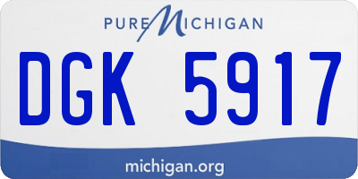 MI license plate DGK5917