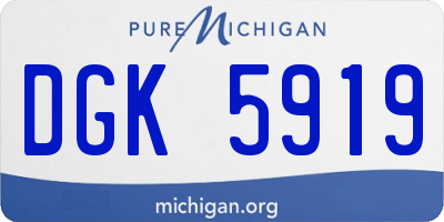 MI license plate DGK5919