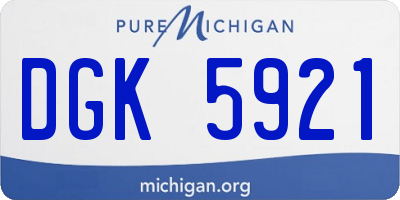 MI license plate DGK5921