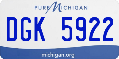MI license plate DGK5922