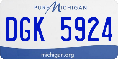 MI license plate DGK5924