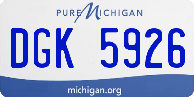 MI license plate DGK5926