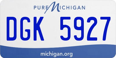 MI license plate DGK5927