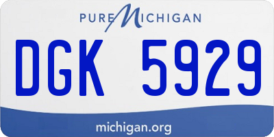 MI license plate DGK5929