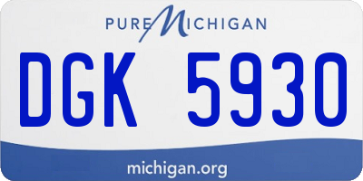 MI license plate DGK5930