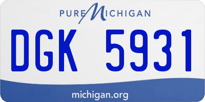 MI license plate DGK5931
