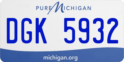 MI license plate DGK5932