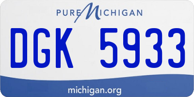 MI license plate DGK5933