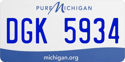 MI license plate DGK5934