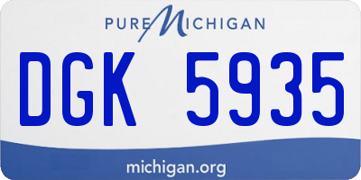 MI license plate DGK5935