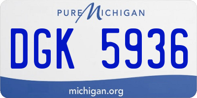 MI license plate DGK5936