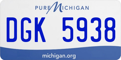 MI license plate DGK5938