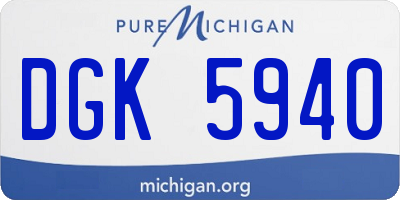 MI license plate DGK5940
