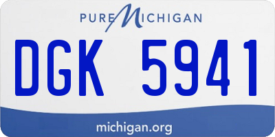 MI license plate DGK5941