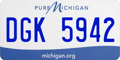 MI license plate DGK5942